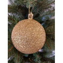 Новогодний шар "Блестки" Ø80мм золотой, цена за набор 4шт